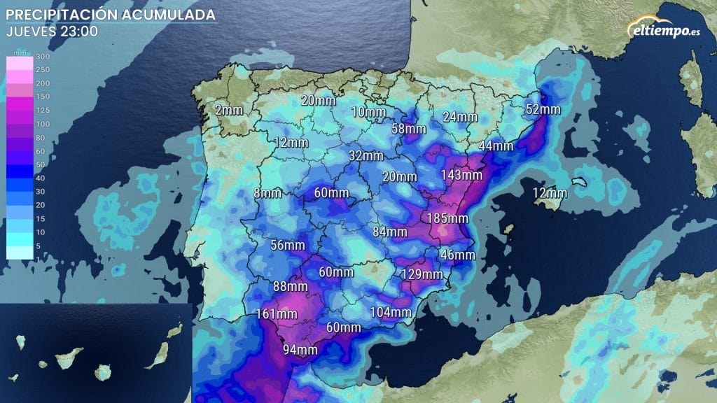 DANA intensa deja numerosos daños en Valencia, Alicante, Murcia, Almería, Málaga y Huelva